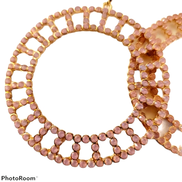 NEW Time and Tru Pink and Gold Dangling Hoop Earrings - Picture 3 of 3